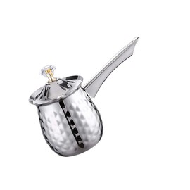 Stylish Greek Coffee Pot with Long Handle Cafe, Silver, 200ml