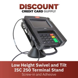 DCCStands Low Swivel and Tilt Ingenico ISC 250 Terminal Stand, Screw-in and Adhesive