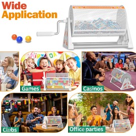 Raffle Drum, 7-Inch Premium Metal Raffle Ticket & Ball Spinner with Removable Tripod Base, Large Capacity Lottery Ticket Cage for Games, Events, and Parties (White)