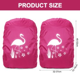 Pack of 2 Rain Cover Backpack, 35L Rain Protection School Bag, Reflective Backpack Cover, Waterproof, Rain Cover Backpack Protective Cover, Reflector Backpack Cover for Boys Girls Beginners to School
