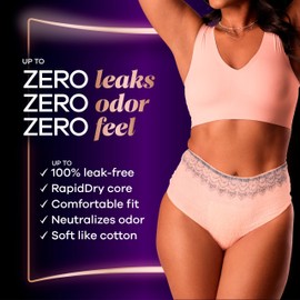 Always Discreet Boutique Adult Incontinence & Postpartum Underwear For Women, High-Rise, Size Small/Medium, Rosy, Maximum Absorbency, Disposable, 12 Count (Packaging May Vary)