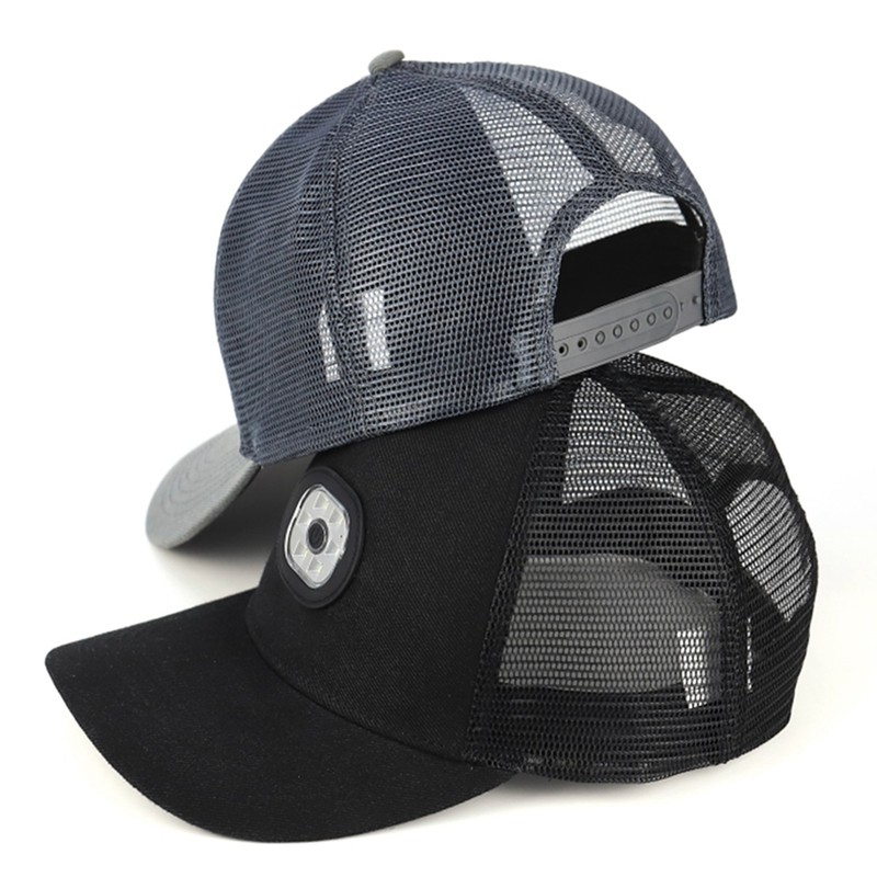 LED Baseball Cap Rechargeable Headlamp Hat Summer Breathable Adjustable Hat