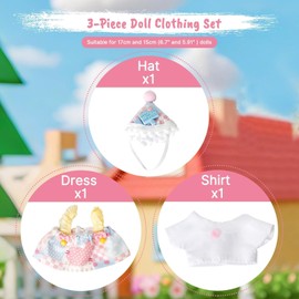 The Latest Style of 17cm Doll Clothes Set,Cute and Pretty Clothes for 6.7inch Doll,High-End Fashion Accessories Suitable for The Monster Series Gen 1 / Gen 2(No Dolls)(Petite)
