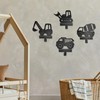 Xedatric 4 Pieces Construction Vehicles Silhouette Shape Metal Wall Hooks