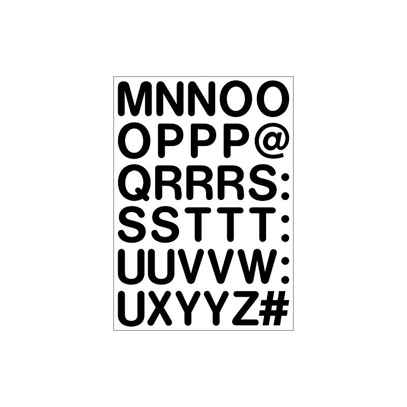 Letters and Signs Black 4 cm High Letters in High-Quality