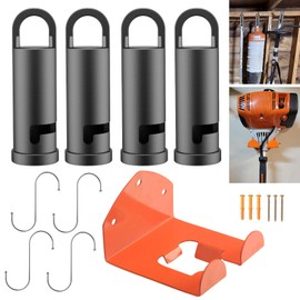 1 Pack Trimmer Rack Suit + 4 Pack Heavy Duty Garage Storage Hooks, Garage Storage | Organizer Trimmer Rack Garden Power Tool Hanger for Stihl Kombi Weedeater, Grass Trimmer, Garage | Hedge Trimmer