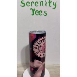 Handmade I Love You A Latte  Valentine 20 oz tumbler