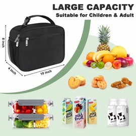 Kids Lunch Box for Boys Girls Lunch Bag Insulated Durable Lunchbox Children Lunch Tote Bag for School Star