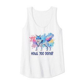 Howl You Doing Wolf Japanese Anime Manga Wolves Funny Quote Tank Top