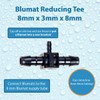 BLUMAT 32409 Tee for Tubing, 8mm to 3mm, 3-Pack