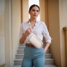 GOLF QUALITY Belt Bag for Women, Fashion Crossbody Chest Bag Fanny Packs for Women Sling Cross Body Waist Bag Shoulder Waist Packs Purse Running for Outdoors Sports Working, Apricot