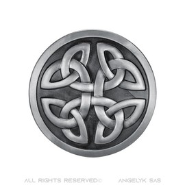BOBIJOO Jewelry - Belt Buckle US Round Knot Celtic Clasp Pin Buckle Metal Biker Belt, See description: