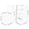 Wooden Folding Library Ladder Chair, 4-Storey Portable Multi-Function Step Stool,