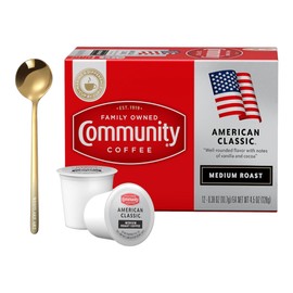 Medium Roast Coffee Pods, Compatible With Keurig 2.0 K-Cup Brewers, 12 Count With Golden Ss Spoon By Westlake Art, Rich American Classic Flavor With Notes Of Vanilla & Cocoa
