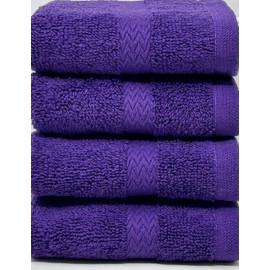 The Holy South 13x13 | Premium Washcloth Set | Absorbent, Ring Spun, Washcloths, Hand Towels for Bathroom, 100% Cotton, Face Towels, fingertip Towels, Soft, for Daily Use (Pack of 4) (Purple, 13x13)