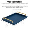 XIGEXIGE Navy Blue Decorative Serving Tray, Shagreen Leather Coffee Table