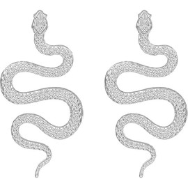 Snake Earrings Gold Vintage Snake Earrings Curved Snake Shaped Earrings Snake Dangle Earrings for Women, Snake Jewellery Gift for Women Girls, Stainless Steel