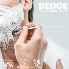 DEDGE Double Edge Eco Safety Razor Multi-Rhombus Cutting Handel Single Blade Razor for Women, Reusable Razor, with 5 Premium Razor Blades (Twinkling Silver)