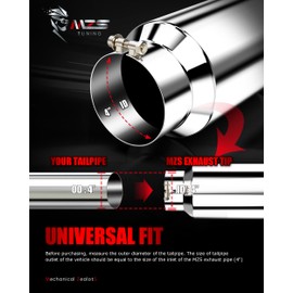 MZS Exhaust Tips, Stainless Steel 4" Inlet 6" Outlet 12" Length Diesel Exhaust Tailpipe Universal Slant Angle Cut