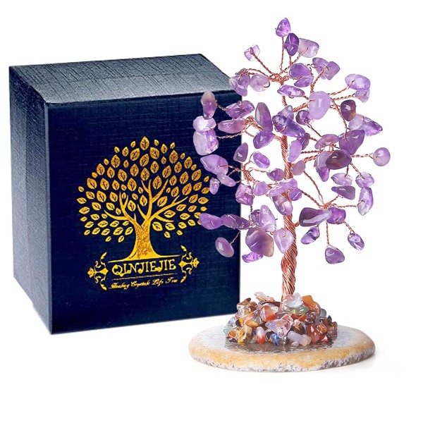 QINJIEJIE Amethyst Tree Thanksgiving Gifts Crystals Artificial Tree of Life