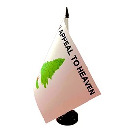 Zigvert an Appeal to Heaven Desk Flag Tree Flag 8"x5" Desk Set Table Stick Black Base - Pine Tree Table Flags Vivid Color and Fade Resistant