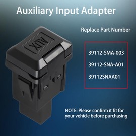MADUOMA Aux Port Audio Input Jack Socket Auxiliary Input Adapter Compatible with Honda Civic 06-11, CRV 09-11, Acura TL 07-08, MDX 08-09 Replace# 39112-SMA-003 39112-SNA-A01