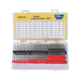 Diode Assorted Kit,Schottky Rectifier Diode 1N4001 1N4002 1N4003 1N4004 1N4005 1N4006 1N4007 1N4148 1N5404 1N5406 1N5408 RL207 UF4007 FR107 FR207 1N5817 1N5819 1N5822 15SQ045 10A10 20Values Diodes Kit