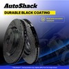 AutoShack Pair of 2 Front NightGuard Coated Drilled Slotted Black