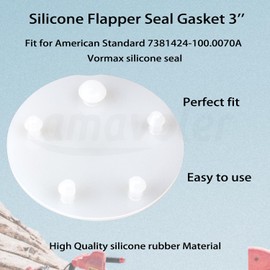 Amavoler 2 Pcs Toilet Tank Silicone Flapper Seal Gasket 3" Replacement Part Fit for VorMax Series Toilet.OEM#:7381424-100.0070A.