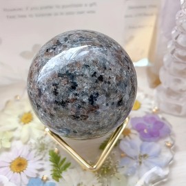 Wholesale Yooperlite Stone Sphere UV Reactive Crystal Ball Hand Polished Warm Flame Stone for Home Room DecorationColor: Gray yooperlite sphere, Size: 70-80mm/2.73-3.12inch