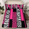 Homemissing Leopard Zebra Sheet Set Kids Cheetah Pink White Black
