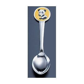 Round Panda Children Spoon Yellow