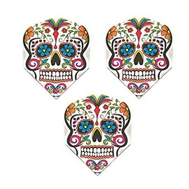Art Attack 9 Pack Harrows Quadro Sugar Skull Day of The Dead 75 Micron Strong Standard Dart Flights