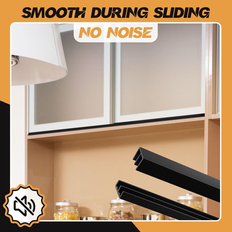 Landical 8 Sets 4 ft Long Plastic Sliding Cabinet Door