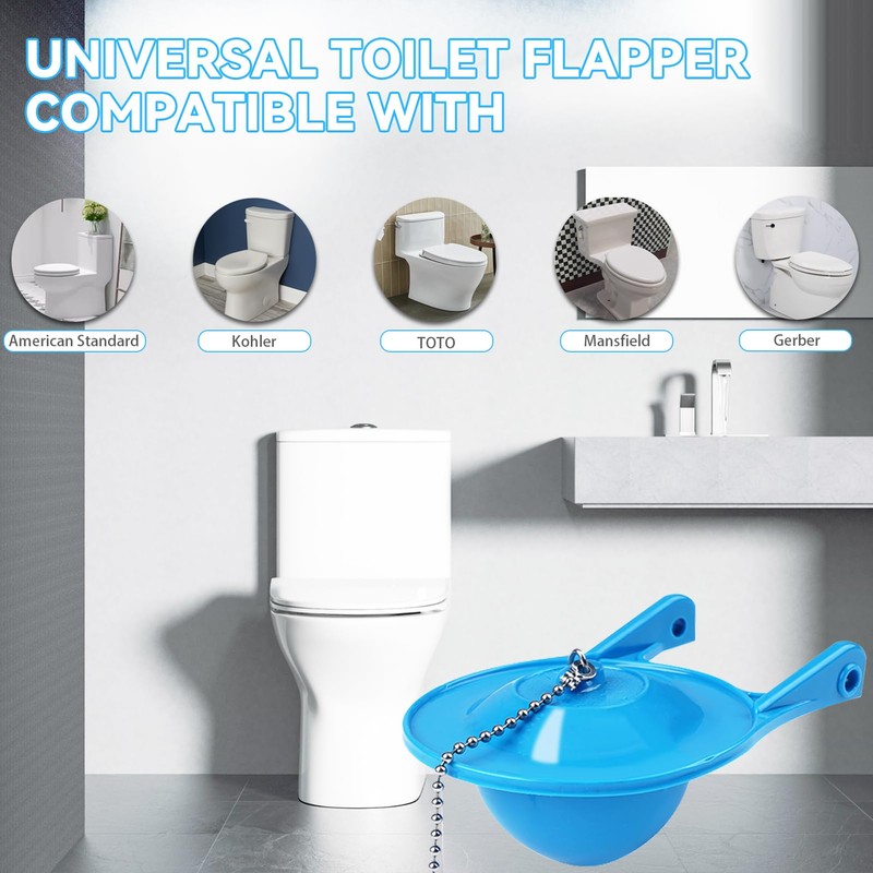 2 Pack 3 Inch Toilet Flapper Replacement Compatible with Gerber