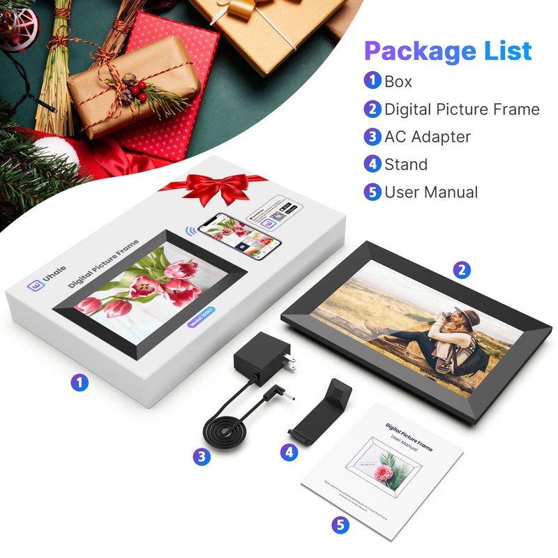Uhale Digital Picture Frame 32GB Storage 10.1 Inch WiFi Electronic