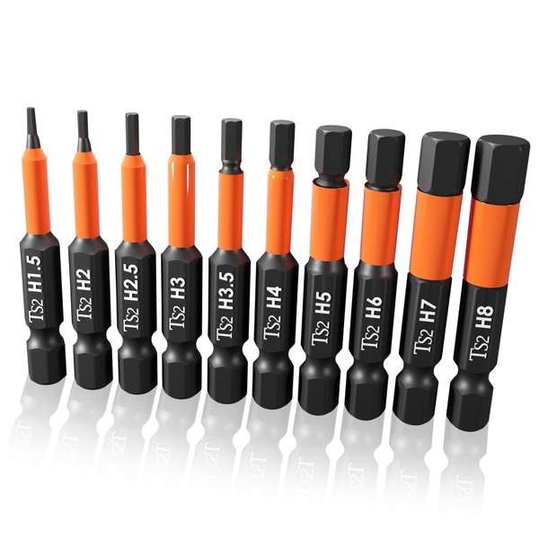 JINSHIBA Impact Hex Drill Bit Set Hex Head Allen Wrench