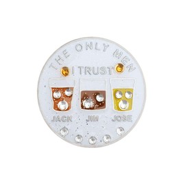 NAVIKA The Only Men I Trust, Jim, Jack, Jose Austrian Crystal Golf Ball Marker with Magnetic Hat Clip