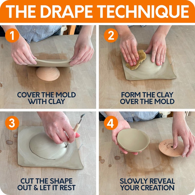 Byllstore 2-Pack Pottery Molds | Create Bowls & Plates |