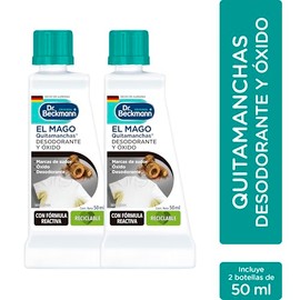 Dr. Beckmann, El Mago Quitamanchas Desodorante y Óxido, Elimina Manchas de Sudor, Calidad Alemana, 2 Botellas de 50 ml