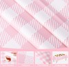 NatNarr 3 Pack Pink Gingham Tablecloths, 54 X 108Inch Disposable