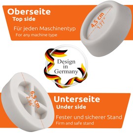 ECENCE Vibration Damper Washing Machine Set of 4 Vibration Damper Rubber Feet White for Dryers, Dishwashers, Non-Slip Feet, Anti-Vibration Pads