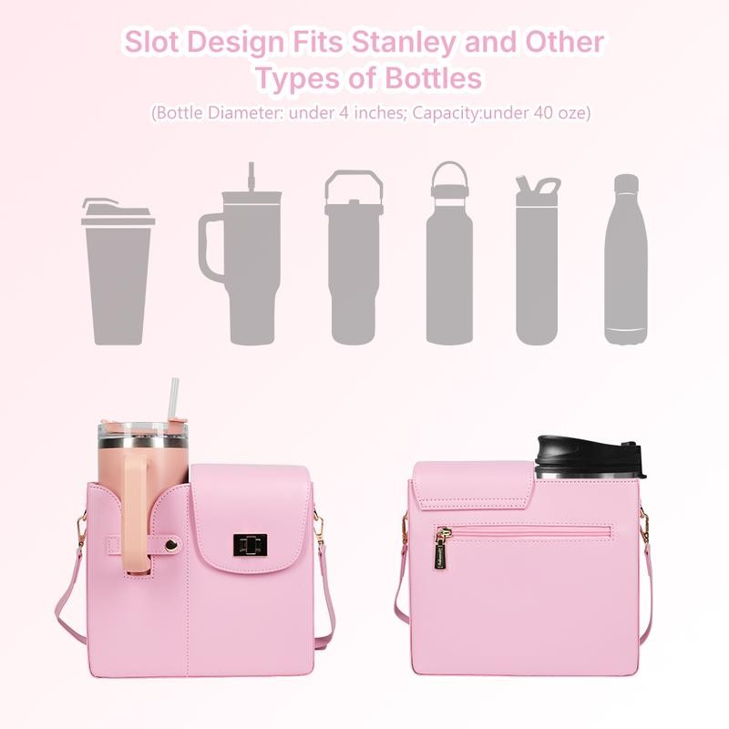 Behaesty Adjustable Waterproof Crossbody Bag for Drink Holder with Wallet