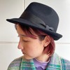Basicuench Premium Charm Fedra Felt Hat, 100% Wool, Folded Hat,
