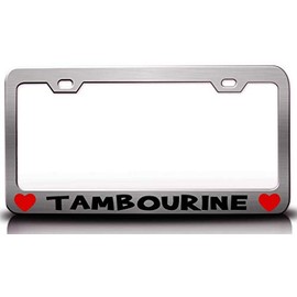 Custom Brother - Tambourine Musical Musician Metal Car SUV Truck License Plate Frame Ch j74