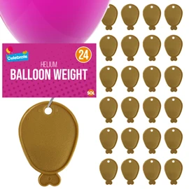 SOL SOL 24pk Helium Balloon Weights - Gold Plastic Party Accessories - Perfect for Securing Balloons at Birthdays, Weddings, New Year - Heavy Duty 205g Weights for Decorations and Large Celebrations