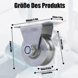 Pulley for Ropes, 48 mm Stainless Steel Roller Wheel with 4 Pieces Screws and 4 Pieces Expansion Tubes, Pulley Steel Cable for Home, Outdoor (Silver)