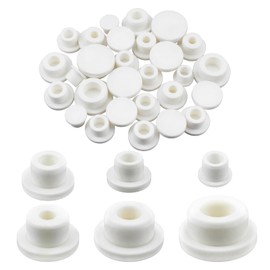 ZIUZI 24 Pcs Silicone Bathtub Jet Covers, 6 Sizes Waterproof Hole Plugs, Universal White Tube Plugs, Reusable Flexible End Caps for Bathtub Jets, Bottles, Pipes