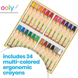 Ooly, Brilliant Bee Crayons, Bright and Vivid Triangular Crayon, Back to School Supplies - Set of 24