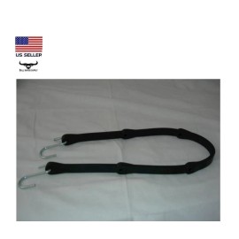 Tool Shop 34" x 3/8" Black Bungee Tarp Strap Adjustable Slots Every 6" with Steel S Hooks